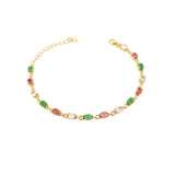 925 Silver Lofoten Island Rainbow CZ Chain Bracelet Women Fine Jewelry