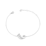 925 Silver Chameleon Motif Bracelet Bangle Women Chain Jewelry Gift
