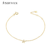 925 Silver Starry Sky Sparkle Star CZ Zircon Chain Bracelet Women Jewelry