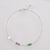 925 Silver Zircon Charms Bracelet Chain Jewelry