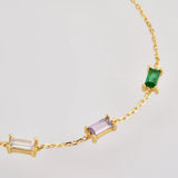 925 Silver Zircon Charms Bracelet Chain Jewelry
