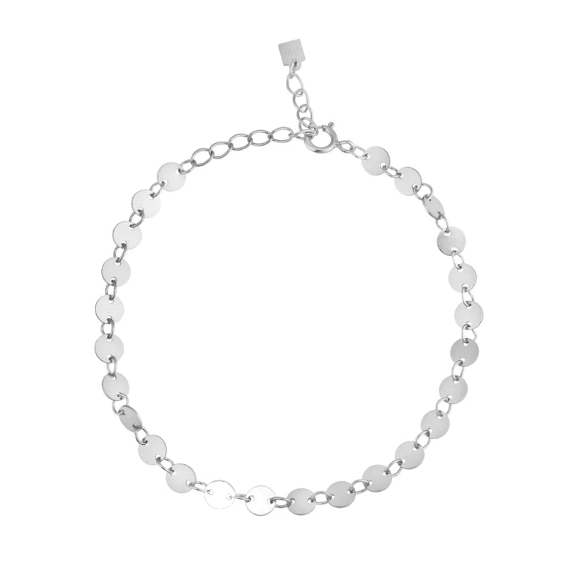 925 Silver Coins Chain Bracelet Crystal Statement Jewelry