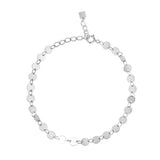 925 Silver Coins Chain Bracelet Crystal Statement Jewelry