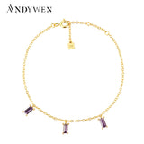 925 Silver Purple Zircon Bracelet Rock Punk Wedding Jewelry