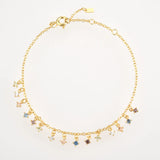 925 Silver Colorful Zircon CZ Charm Bracelet Chain Jewelry