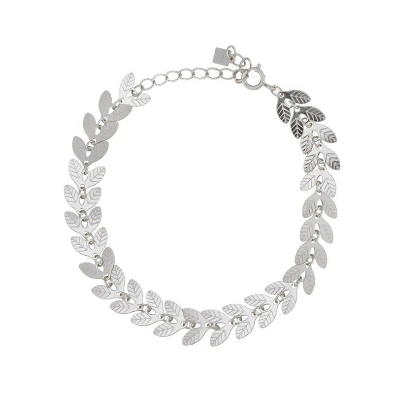 925 Silver Leafs Charm Bracelet Crystal Chain Jewelry For Girl