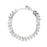 925 Silver Leafs Charm Bracelet Crystal Chain Jewelry For Girl