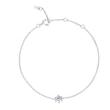 925 Silver Red Zircon CZ Chain Bracelet Rock Punk Jewelry
