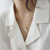 925 Silver Irregular Moon Pendant European Women Jewelry