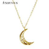 925 Silver Irregular Moon Pendant European Women Jewelry