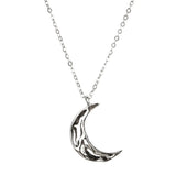 925 Silver Irregular Moon Pendant European Women Jewelry