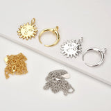 925 Silver SunFlower Women Face Pendant Necklace Long Chain Jewelry