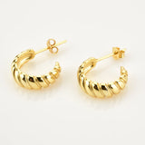 925 Sterling Silver 10.5mm Screw Twist Hoop Piercing Pendiente