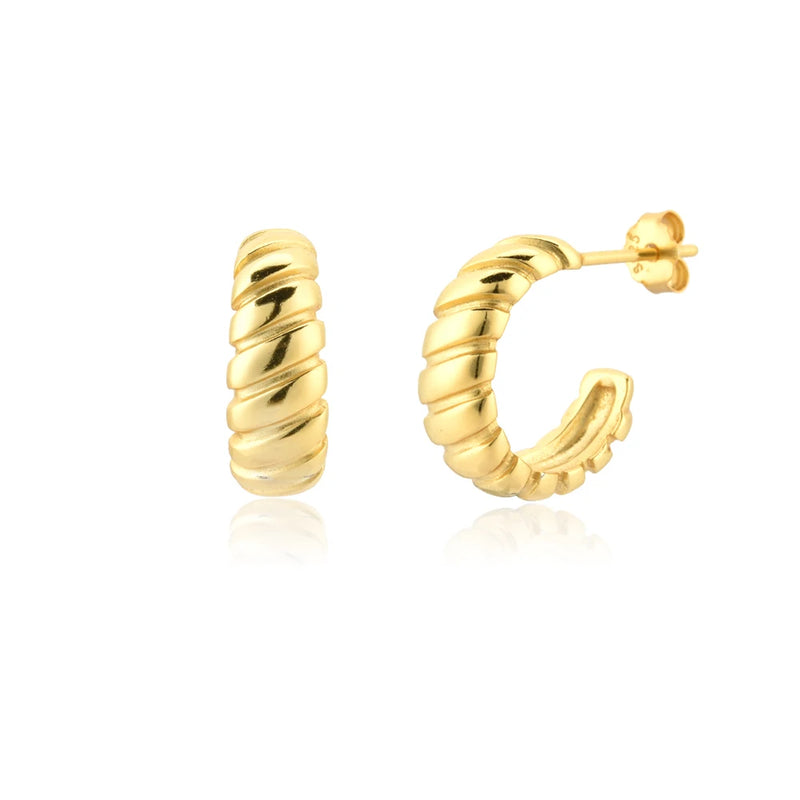 925 Sterling Silver 10.5mm Screw Twist Hoop Piercing Pendiente