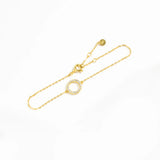 925 Silver Circle Pendant Bracelet Chain CZ Zircon Crystal Jewelry