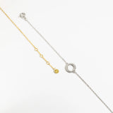 925 Silver Circle Pendant Bracelet Chain CZ Zircon Crystal Jewelry