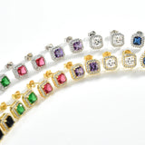 925 Silver CZ Zircon Stud Earrings for Women Gift
