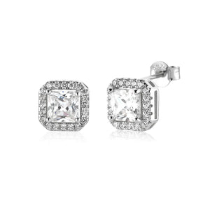 925 Silver CZ Zircon Stud Earrings for Women Gift