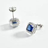 925 Silver CZ Zircon Stud Earrings for Women Gift