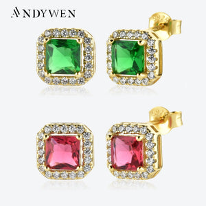 925 Silver CZ Zircon Stud Earrings for Women Gift
