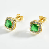 925 Silver CZ Zircon Stud Earrings for Women Gift