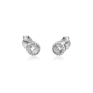 925 Silver 12 Colors Zircon CZ Stud Earring Women Jewelry Gift Clips