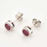 925 Silver 12 Colors Zircon CZ Stud Earring Women Jewelry Gift Clips