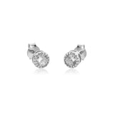 925 Silver 12 Colors Zircon CZ Stud Earring Women Jewelry Gift Clips