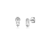 925 Silver 12 Colors Square Zircon Earrings Women Fine Jewelry Gift
