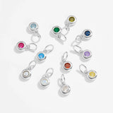 925 Silver Birthstone Zircon CZ Pendant for Necklace Bracelet DIY