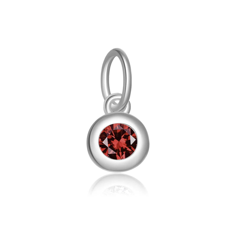 925 Silver Birthstone Zircon CZ Pendant for Necklace Bracelet DIY