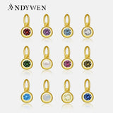 925 Silver Birthstone Zircon CZ Pendant for Necklace Bracelet DIY