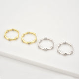 925 Silver 14.5mm Hoops Crystal CZ Zircon Piericng Earrings
