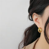 925 Silver Circle Cross Hoop Women Loop Rock Punk Jewelry