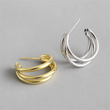 925 Silver Circle Cross Hoop Women Loop Rock Punk Jewelry