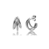 925 Silver Circle Cross Hoop Women Loop Rock Punk Jewelry
