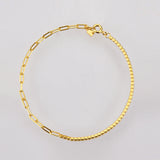 925 Silver CZ Geometric Square Chains Bracelet Women Bangle