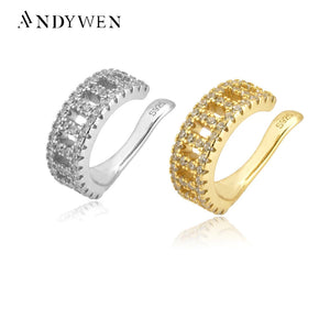 925 Sterling Silver Openwork Rock Punk Ear Cuff Women Earring