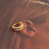 925 Sterling Silver Openwork Rock Punk Ear Cuff Women Earring