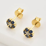 925 Silver Flower Stud Earring Piercing Punk Wedding Clips