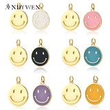 925 Silver Smile Charm Smiley Face Pendant Enamel Happy Face Necklace