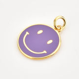 925 Silver Smile Charm Smiley Face Pendant Enamel Happy Face Necklace