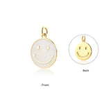 925 Silver Smile Charm Smiley Face Pendant Enamel Happy Face Necklace