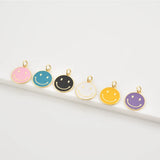 925 Silver Smile Charm Smiley Face Pendant Enamel Happy Face Necklace