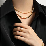 925 Sterling Silver Pearl Chain Choker Necklace Long Charm Women Wedding Jewelry
