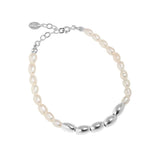 925 Sterling Silver Pearl Chain Choker Necklace Long Charm Women Wedding Jewelry