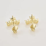 925 Silver Pearl Zircon Stud Earring Piercing Punk Pendiente
