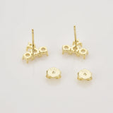 925 Silver Pearl Zircon Stud Earring Piercing Punk Pendiente