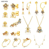 925 Silver Winter Bee Collection Tiny Animal Pendant Jewelry