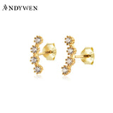925 Silver Piercing Line Zircon Stud Earrings Women Jewelry